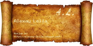 Alexay Leila névjegykártya